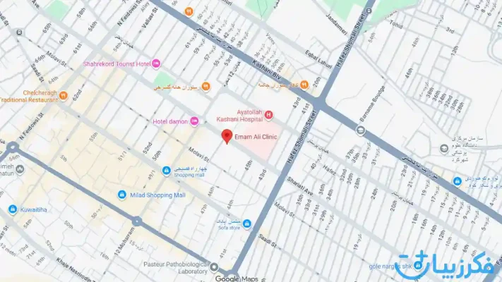 آدرس گوگل مپ خانم روانشناس دکتر فرزانه فولادگر در شهرکرد