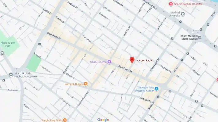 گوگل مپ روانشناس افسردگی شیراز خانم دکتر لیلا کامران