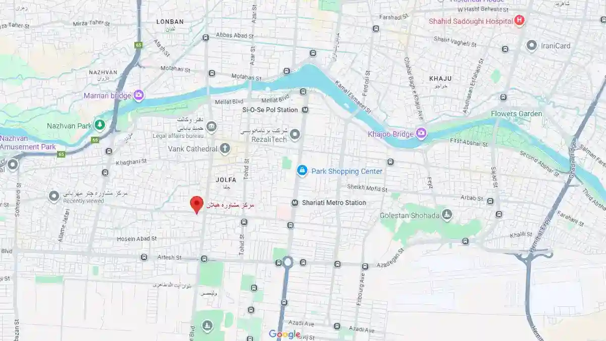 گوگل مپ روانشناس افسردگی اصفهان خانم الناز سامانی فر