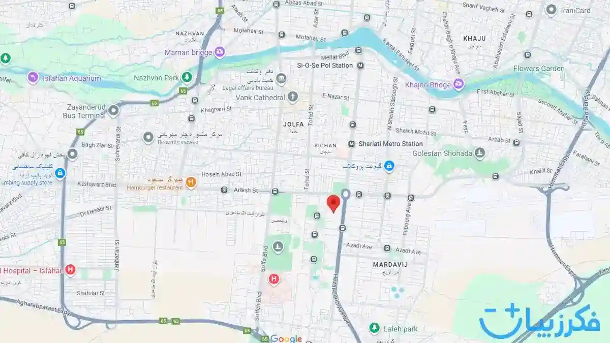 گوگل مپ روانشناس افسردگی اصفهان خانم حدیثه کرمی