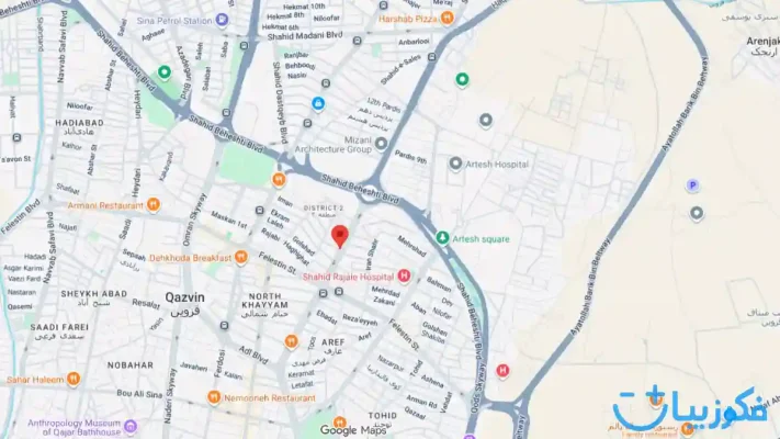 آدرس گوگل مپ روانشناس آقای جلال ذوالفقاری در قزوین