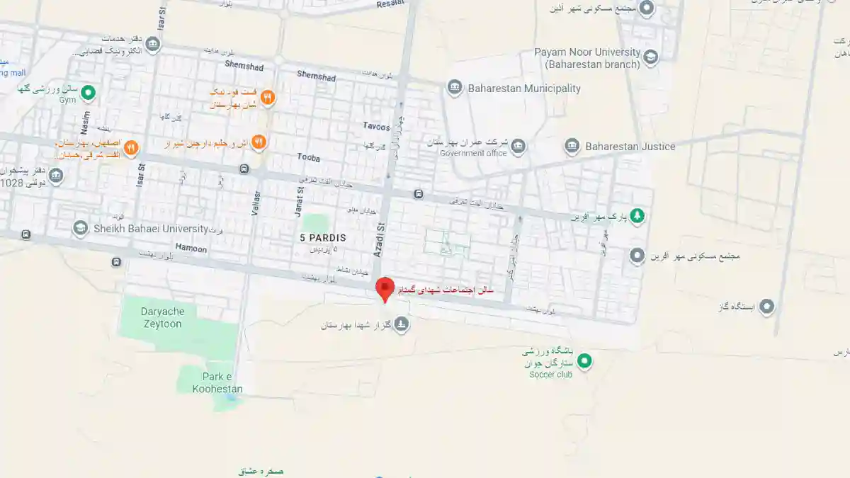 گوگل مپ روانشناس زناشویی خانم منصوره باقری موحد