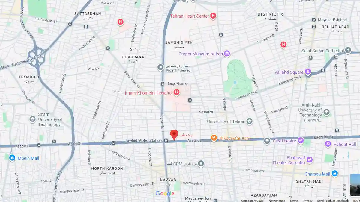 گوگل مپ روانشناس زناشویی خانم مونا مهدی نسب