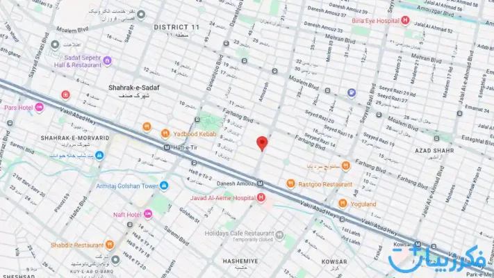 گوگل مپ روانشناس خانم نیکی دربان باشی در مشهد