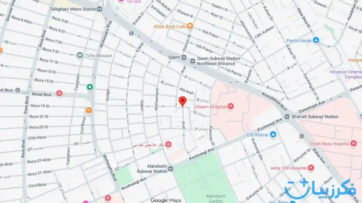 گوگل مپ روانشناس خانم تکتم بهرامی پور در مشهد